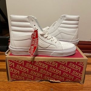 NEW Vans White Sk8 Hi Sneakers SZ5